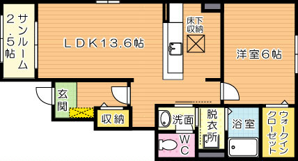 ミニヨン　Ａ棟 101号室 間取り