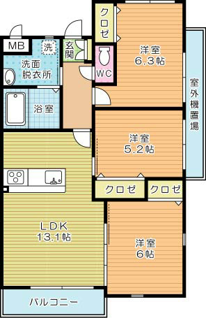 Grand Jeunesse重住（グランジュネス重住） 407号室 間取り