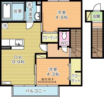 アルウェット 203号室 間取り