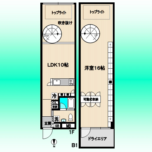 107号室 間取り