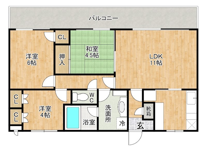エルザサンリバー戸畑 701号室 間取り