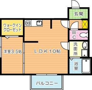 おおくぼの森Ｂ棟 203号室 間取り