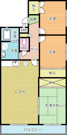 エルスール小原川Ⅱ 201号室 間取り