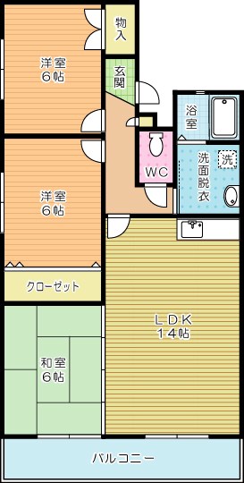 エルスール小原川Ⅱ 201号室 間取り