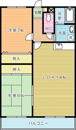 エルスール小原川Ⅱ 102号室 間取り