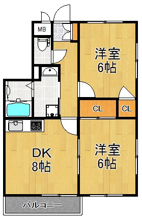 ビーネ市場下町 201号室 間取り
