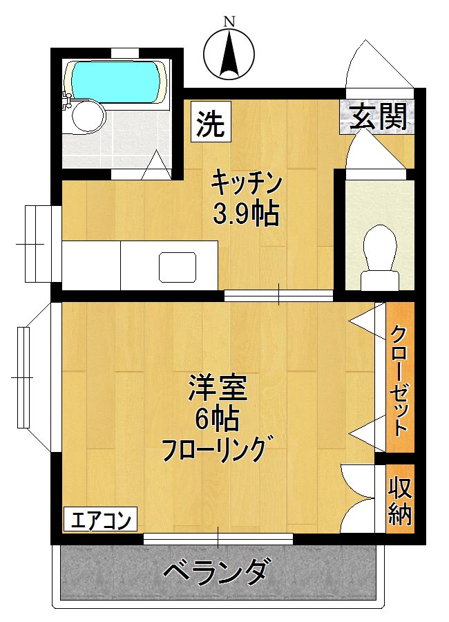 後藤ハイツ 201号室 間取り