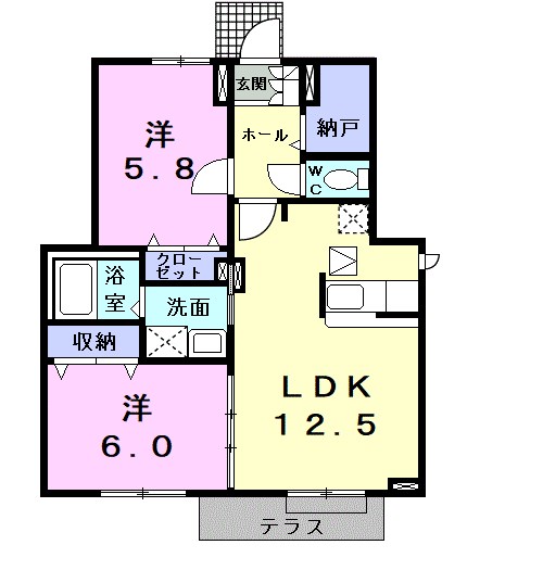グランデカメリア山の手Ⅷ 101号室 間取り