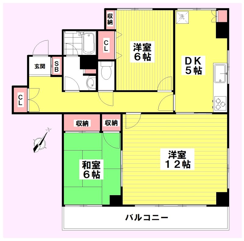 メゾンむらさき 202号室 間取り