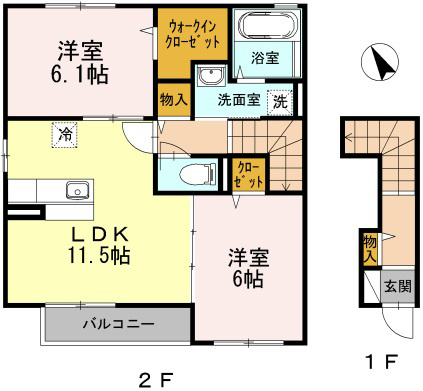 ハイネスB 201号室 間取り
