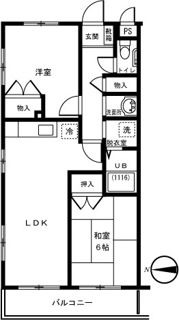 ファミーユ柳沢  106号室 間取り