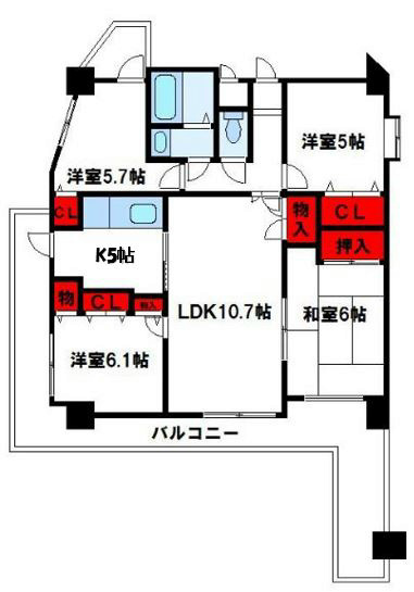 エイルスクエア千鳥 506号室 間取り