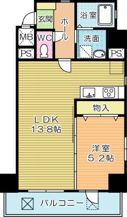 LE GRAND BLEU QUATRE(グランブルーキャトル)   805号室 間取り