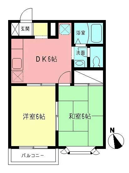エギナβ21 201号室 間取り