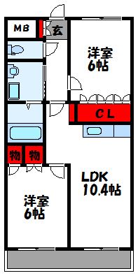 アルビレオB棟 202号室 間取り