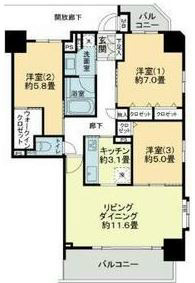 ハピネスレジデンス茅ケ崎イースト 1103号室 間取り