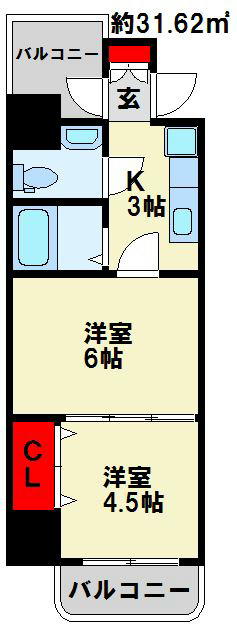 ロイヤルキャッスル 1003号室 間取り