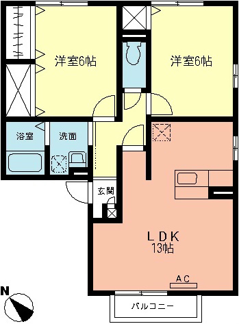 マイルドリーセイバリー 203号室 間取り
