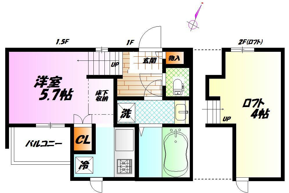CB湘南ラティオ 201号室 間取り