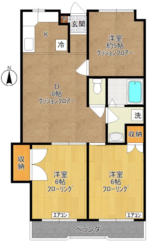 レフォール向ヶ丘 205号室 間取り