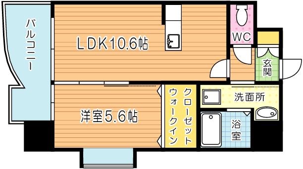 エビスジャルダンＭ＆ＫⅡ  201号室 間取り