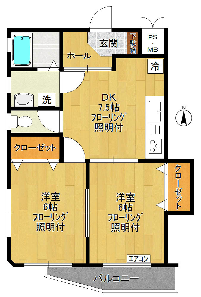 ハイツアザレア 101号室 間取り