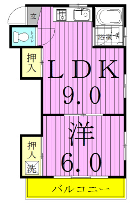 イニシオ東松戸 203号室 間取り