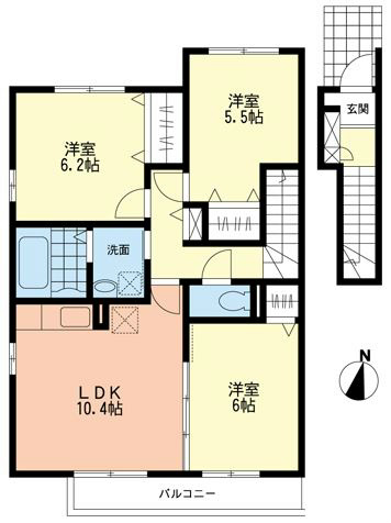 アルバピアザ鶴巻A 202号室 間取り