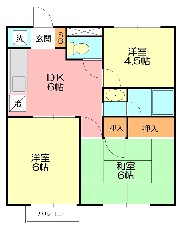 ディアコート開成ⅡＢ 203号室 間取り