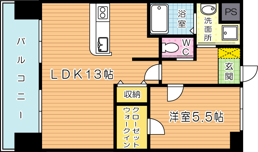 フェルト1113 703号室 間取り