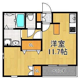 MAISON DE S・K・T 102号室 間取り