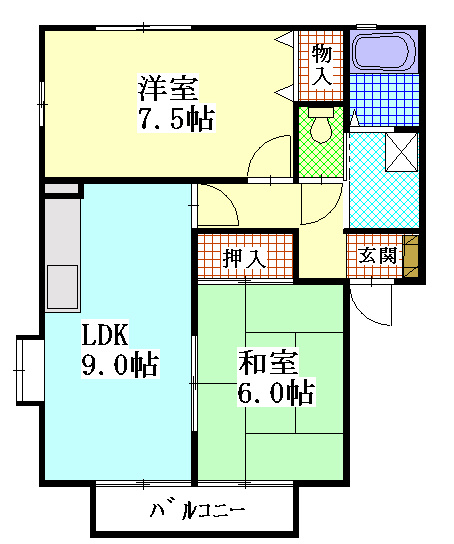 ゼファーB 201号室 間取り