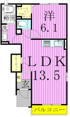 ディアフォレストⅠ 103号室 間取り