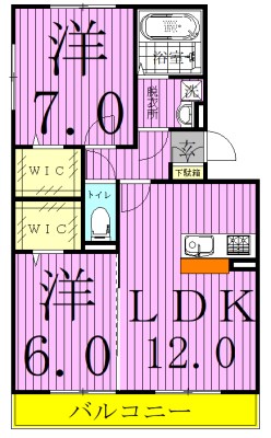エクセル梨香 302号室 間取り