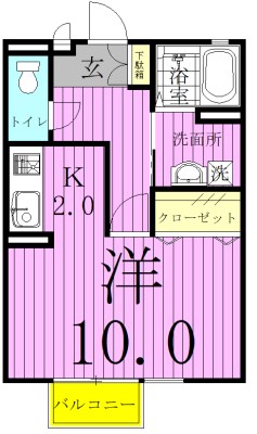 クレセントＭ　Ⅲ 101号室 間取り