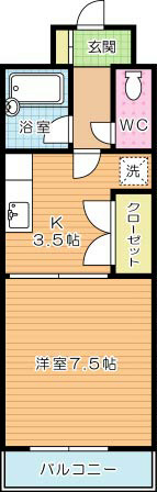 グランドアイ小倉  102号室 間取り