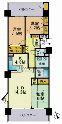 西福岡マリナタウンウエーブコースト8番館 間取り