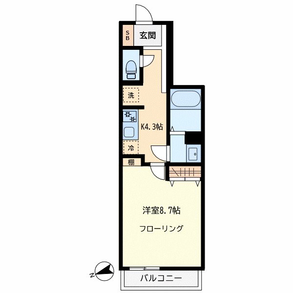 ラーナコーロ中目黒 202号室 間取り