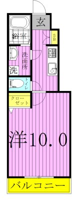 ブランジュ南逆井 105号室 間取り