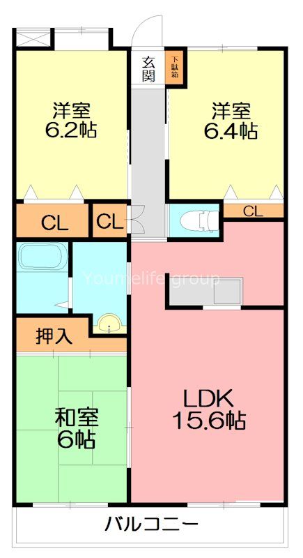 ハイビジョン 102号室 間取り