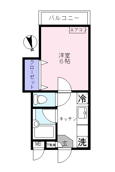 アウルネストK   102号室 間取り