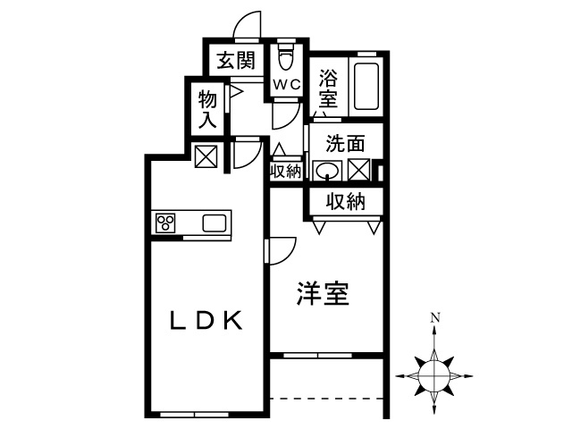 HILL SIDE マルシⅡ 103号室 間取り