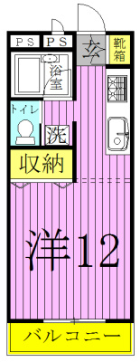 C`est la vie 203号室 間取り
