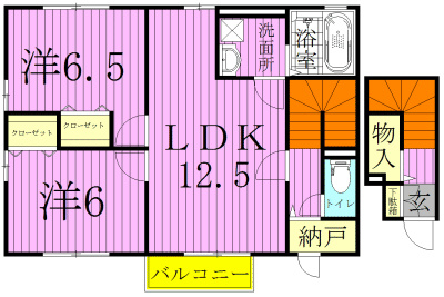 ヴィアノⅢ 201号室 間取り
