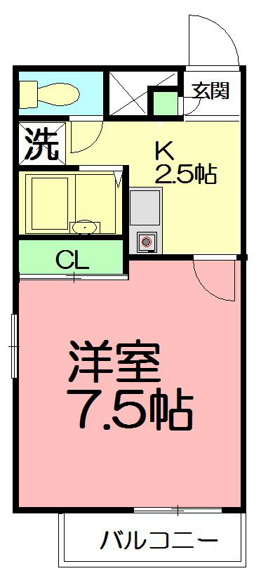 ルピナス湘南 205号室 間取り