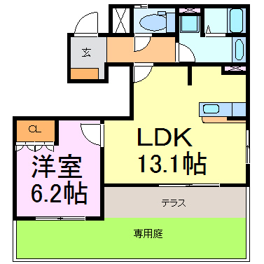エバーレジデンス 102号室 間取り