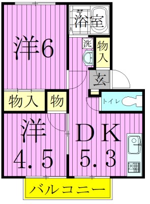 コーポラスシオン 102号室 間取り