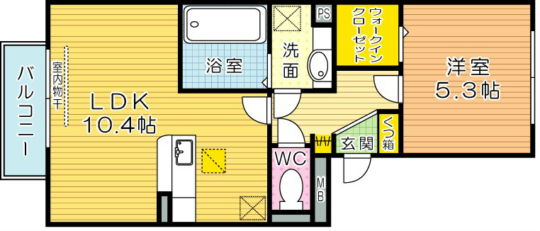 クラポンテＭⅢ 102号室 間取り