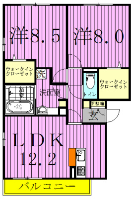 アンビエンテ 101号室 間取り