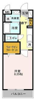 ヴィラ新天地 106号室 間取り